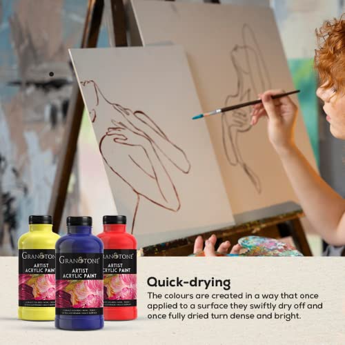 GRANOTONE White Acrylic Paint 500ml Rich Pigment Non Cracking - Image 2