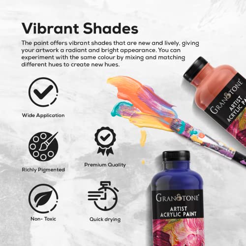 GRANOTONE White Acrylic Paint 500ml Rich Pigment Non Cracking - Image 4