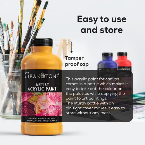 GRANOTONE White Acrylic Paint 500ml Rich Pigment Non Cracking - Image 6