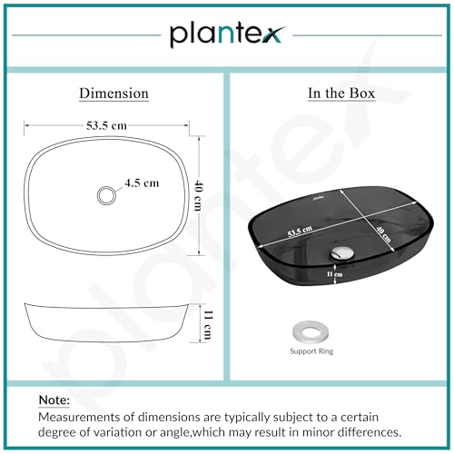 Plantex Glass Basin For Bathroom/Tabletop