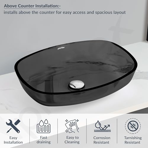 Plantex Glass Basin For Bathroom/Tabletop