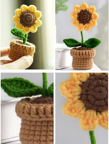 Quace Handcrafted Crochet Sunflower