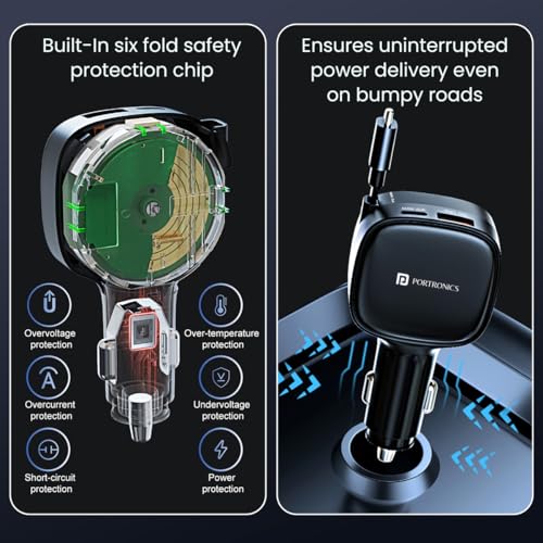 Portronics Car Power Retracto 84W