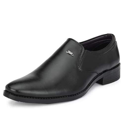 Leatherkraft Stacked Heel Slip-On Formal Shoes