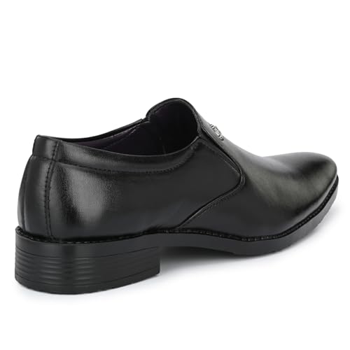 Leatherkraft Stacked Heel Slip-On Formal Shoes - Image 3