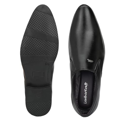 Leatherkraft Stacked Heel Slip-On Formal Shoes - Image 4