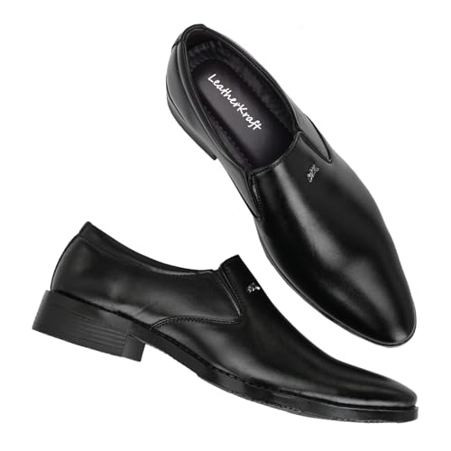 Leatherkraft Stacked Heel Slip-On Formal Shoes - Image 6