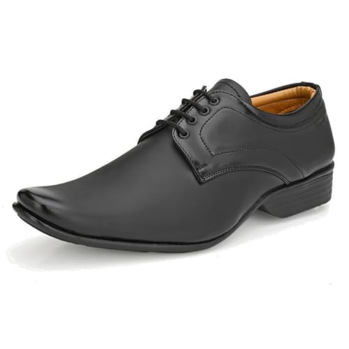 LeatherKraft Textured Formal Lace-Up Shoes