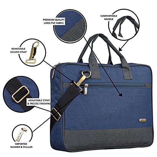 LOREM Unisex Multicolor Linen Textured Synthetic Laptop Bag,MC-BG34 - Image 3