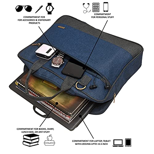 LOREM Unisex Multicolor Linen Textured Synthetic Laptop Bag,MC-BG34 - Image 4