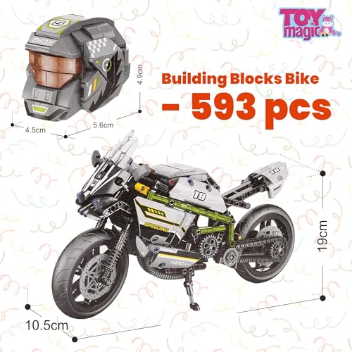 ToyMagic 593-Piece Building Blocks Bike