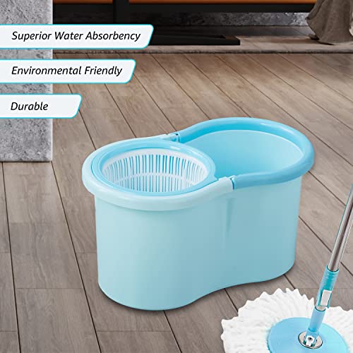 Amazon Brand - Presto! Spin Mop with Plastic Bucket Set, Blue - Image 5