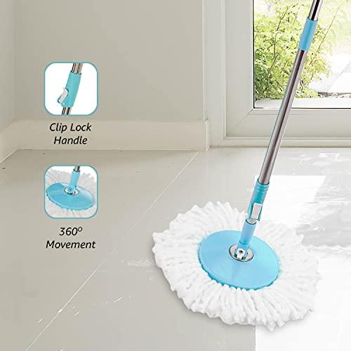 Amazon Brand - Presto! Spin Mop with Plastic Bucket Set, Blue - Image 6