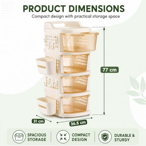 Homeor 4 Tier Plastic Storage