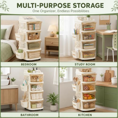 Homeor 4 Tier Plastic Storage