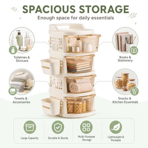 Homeor 4 Tier Plastic Storage