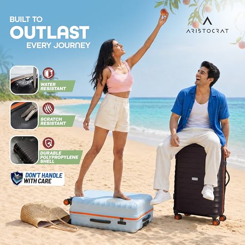 Aristocrat Altitude Set of 3 (Cabin+Medium+Large) Trolley Bags, Black - Image 3