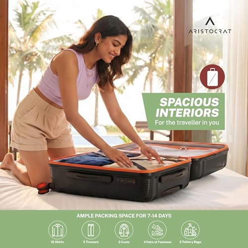 Aristocrat Altitude Set of 3 (Cabin+Medium+Large) Trolley Bags, Black - Image 6