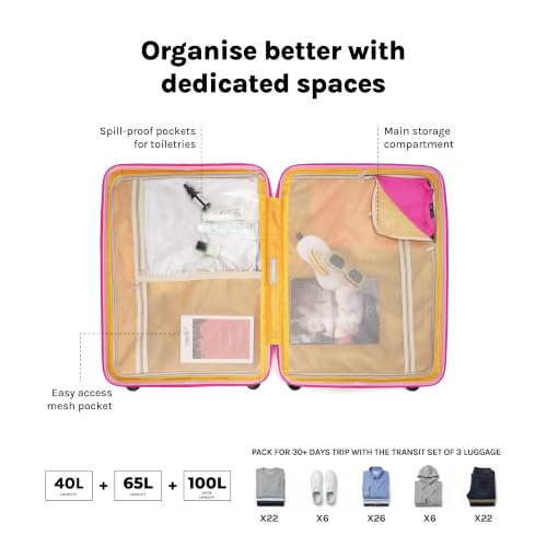 MOKOBARA Transit Set of 3 Trolley Bag (54cm 64cm 74cm) Pink - Image 4