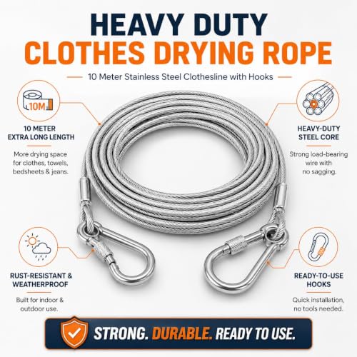 10 Meter Stainless Steel Clothesline