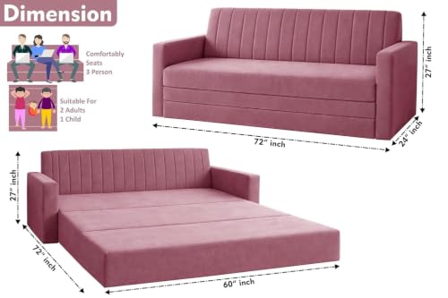 Sofa-Cum-Bed | 3-Seater Foldable Sofa