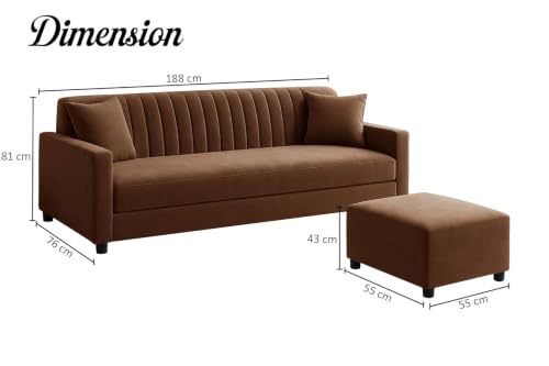 Modern Three Seater Wooden Sofa