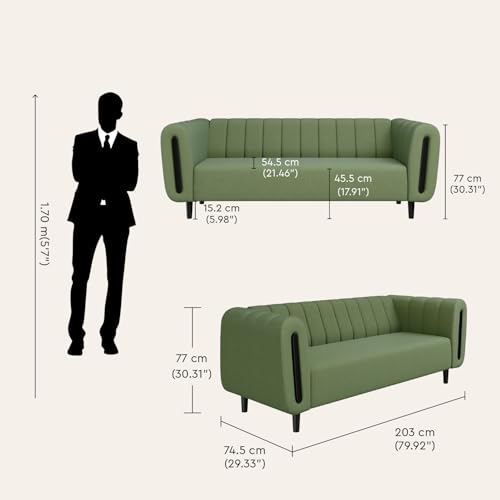 Interio by Godrej Paramount 3 Seater Fabric Sofa for Living Room - Image 3