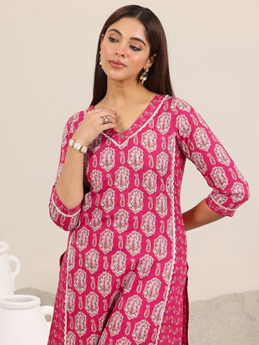 Libas Printed Pure Cotton Straight Kurta with Trouser Suit - Image 4