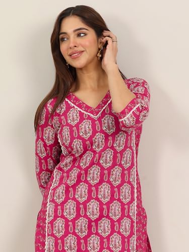 Libas Printed Pure Cotton Straight Kurta with Trouser Suit - Image 6