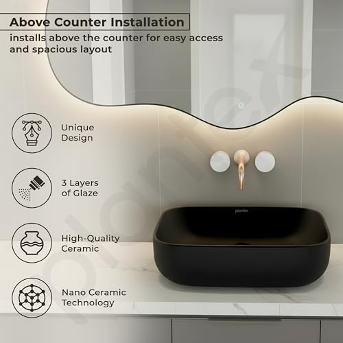 Plantex Ceramic Black Wash Basin