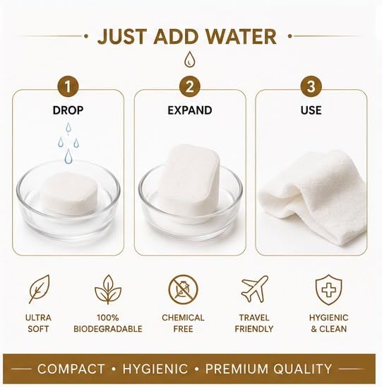 Premium Compressed Face Towel -Reusable
