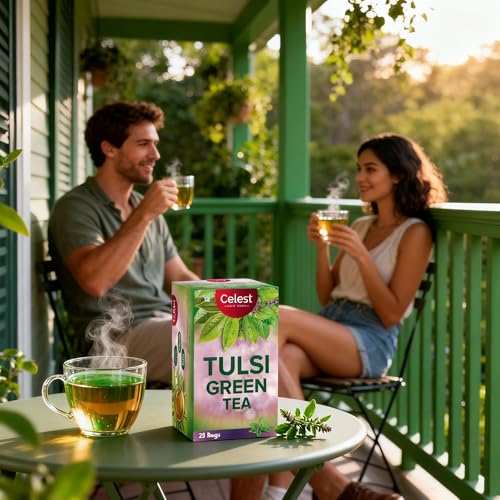 Celest Tulsi Green Tea | Green Tea Tulsi | 25 Teabags - Image 4
