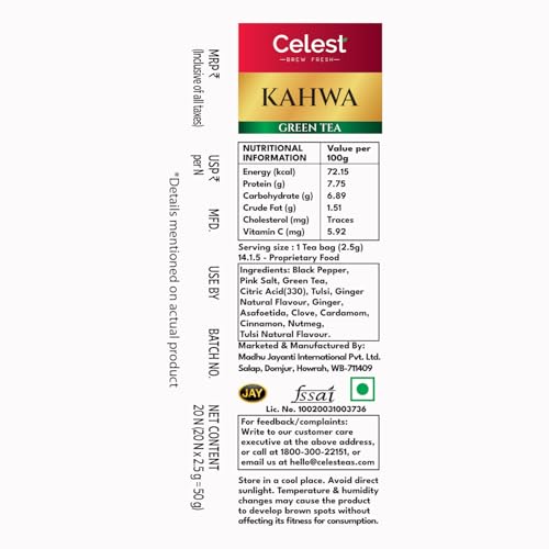 Celest Kahwa Green Tea, 20