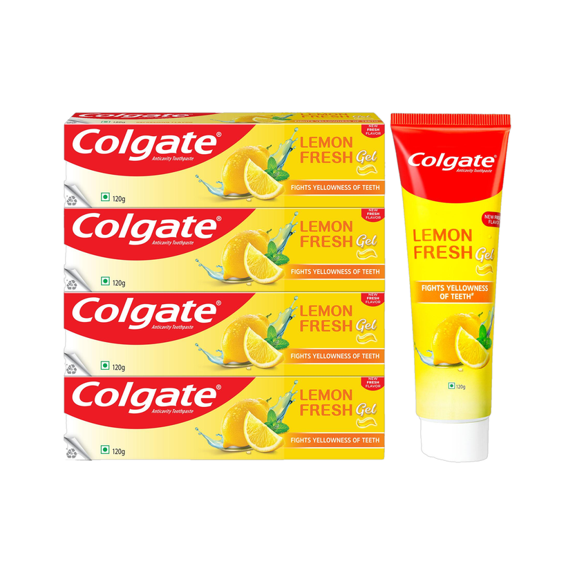 Colgate Lemon Fresh Whitening Gel Toothpaste (480 g, Pack of 4)