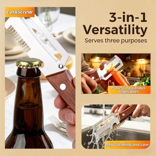 3-in-1 Stainless Steel Vegetable Peeler