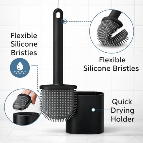 Silicone Toilet Cleaning Brush Bathroom