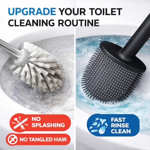 Silicone Toilet Cleaning Brush Bathroom