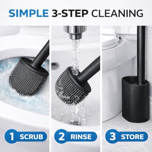 Silicone Toilet Cleaning Brush Bathroom