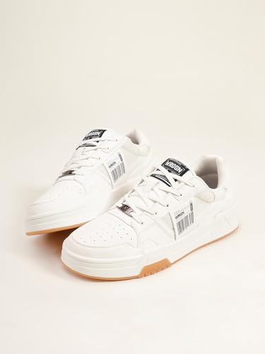 WROGN Men's PU Sneakers | Panelled Design | Lace-Up - Image 3