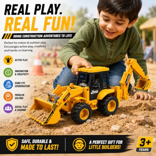 PLUSPOINT Excavator Toy Construction Realistic