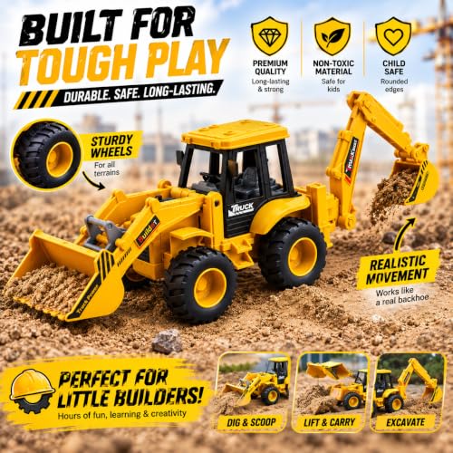 PLUSPOINT Excavator Toy Construction Realistic