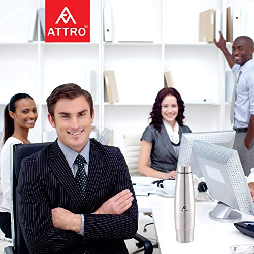 Attro Aqua Stainless Steel Water Bottle,Set of 6,1000 ml,Silver - Image 7