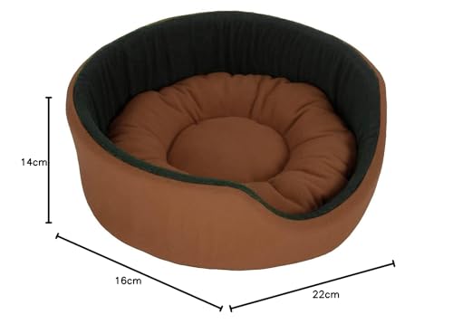 PAWSOME Luxurious Soft Dog/Cat Bed, Brown, Small - Image 2