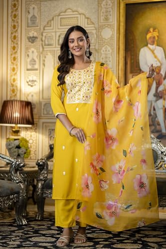 LookMark Women's Rayon Embroidery Kurta