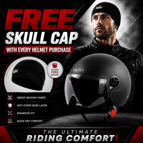 Steelbird SBH-16 Ruby ISI Certified Open Face Helmet with Skull Cap - Image 2