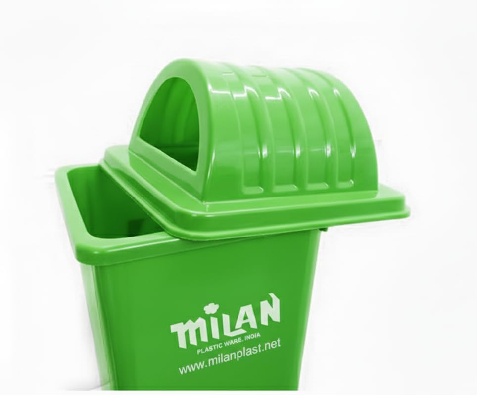 Milan Plastic Garbage Dustbin With Dome Lid 80 Litre Black - Image 2