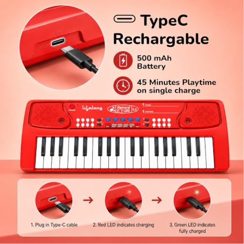 Lifelong Wireless Rechargeable Piano Keyboard