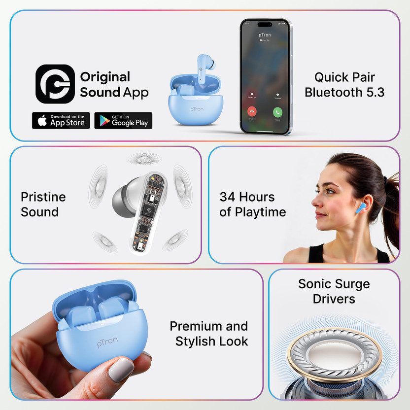 PTron Bassbuds Vibe w/ 34hrs
