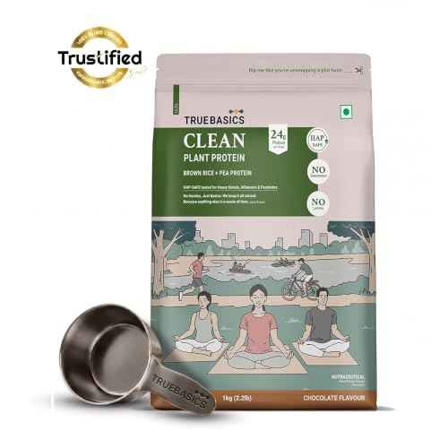 TrueBasics Clean Plant Protein Powder, Chocolate, 1kg - Image 2