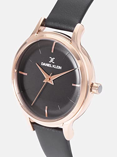 Daniel Klein Analog Black Dial Women's Leather Watch-Dk11676-5 - Image 3